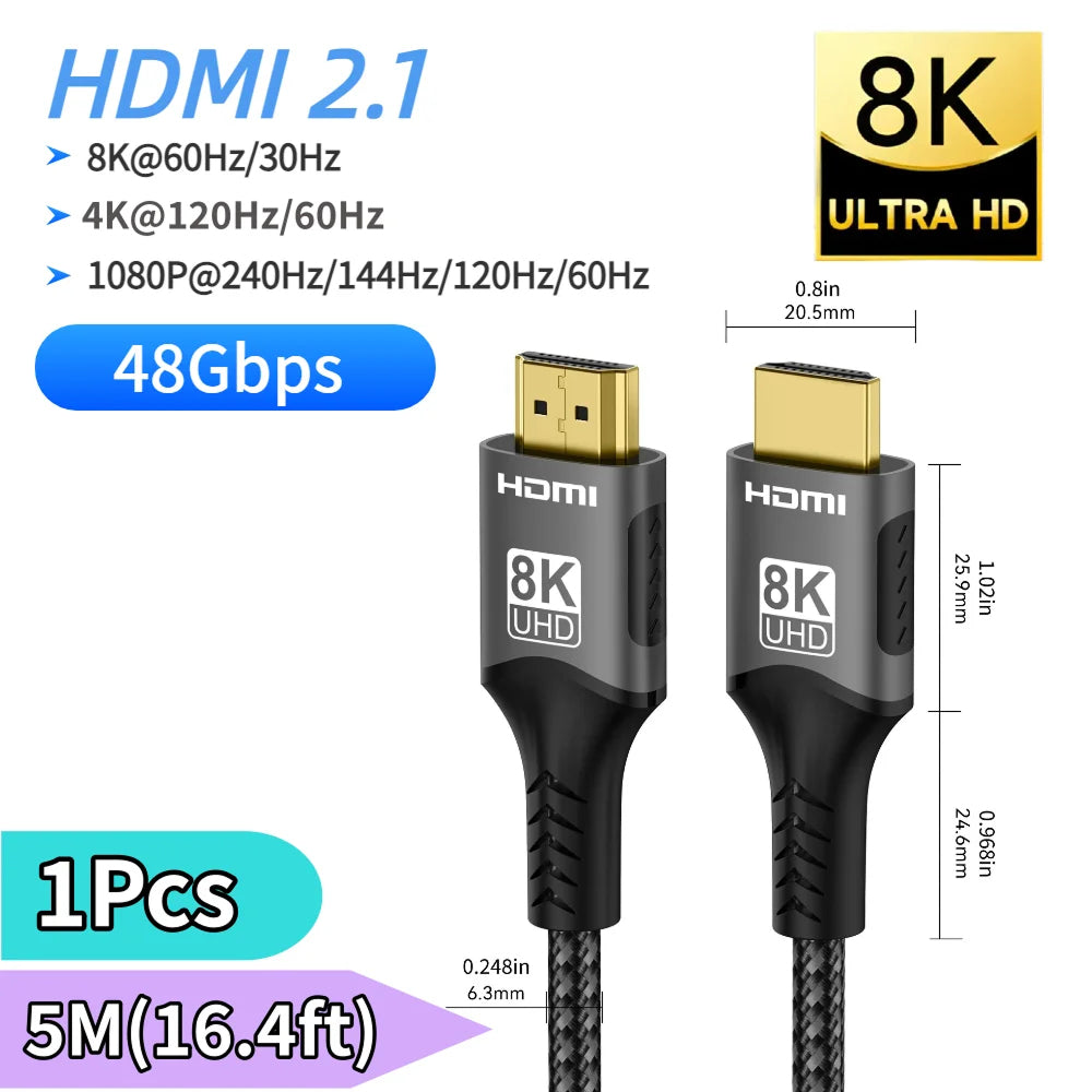 HimiBlixa 8K HDMI 2.1 Ultra High Speed Cable