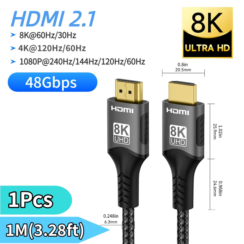 HimiBlixa 8K HDMI 2.1 Ultra High Speed Cable