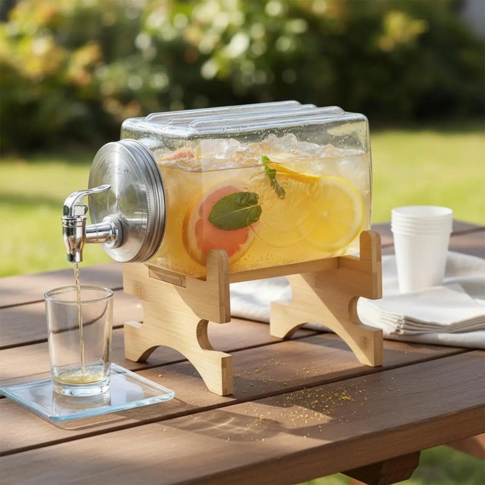 HionFrax 3L Glass Beverage Dispenser with Leak-Resistant Spigot
