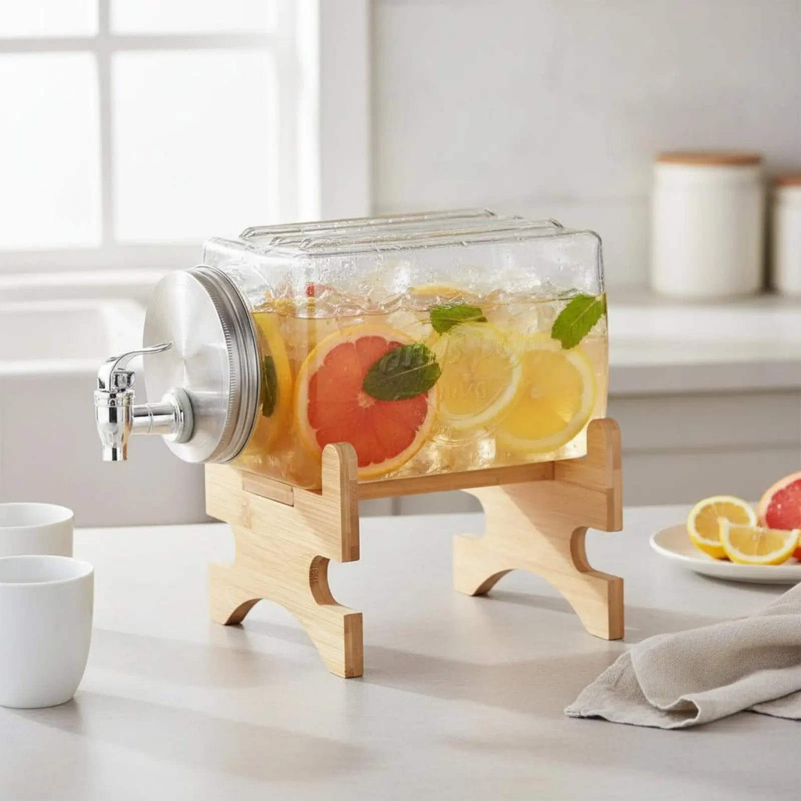 HionFrax 3L Glass Beverage Dispenser with Leak-Resistant Spigot