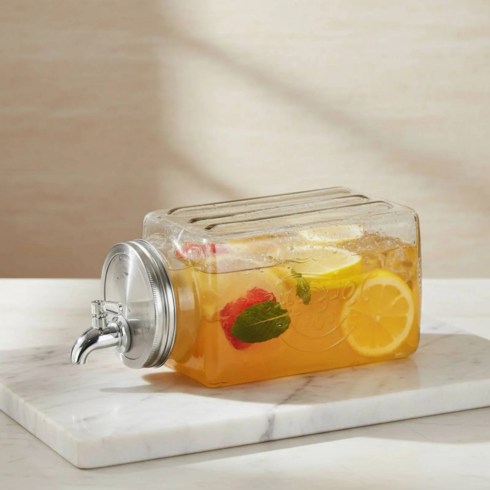 HionFrax 3L Glass Beverage Dispenser with Leak-Resistant Spigot