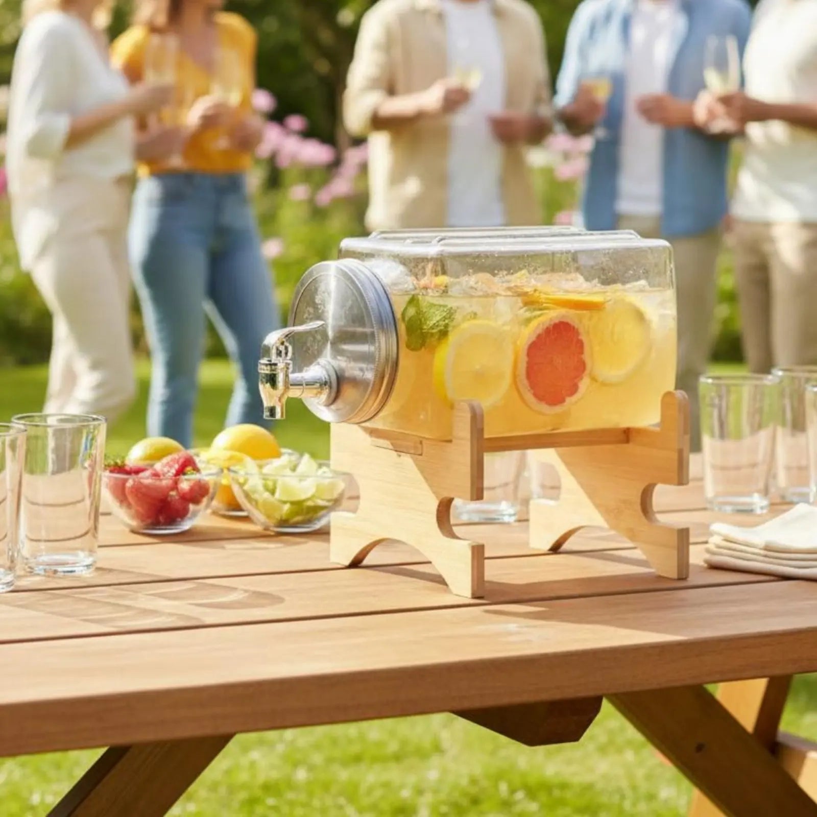 HionFrax 3L Glass Beverage Dispenser with Leak-Resistant Spigot