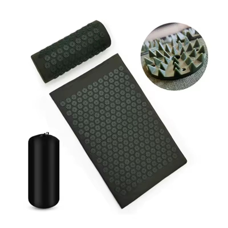MattBoxi 15mm Extra-Thick Acupressure Mat and Neck Pillow Set with 15,000+ HIPS Spikes and 210D Oxford Cloth