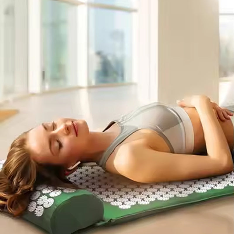 MattBoxi 15mm Extra-Thick Acupressure Mat and Neck Pillow Set with 15,000+ HIPS Spikes and 210D Oxford Cloth