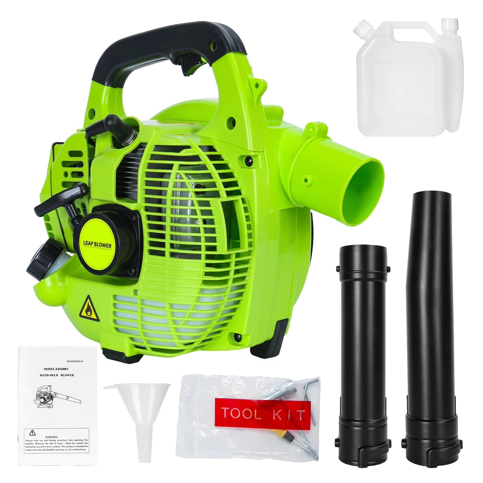 JetoTurb Gas Leaf Blower - 380CFM High-Volume Airflow, 180MPH Wind Speed, 2-Stroke Engine with Easy-Start