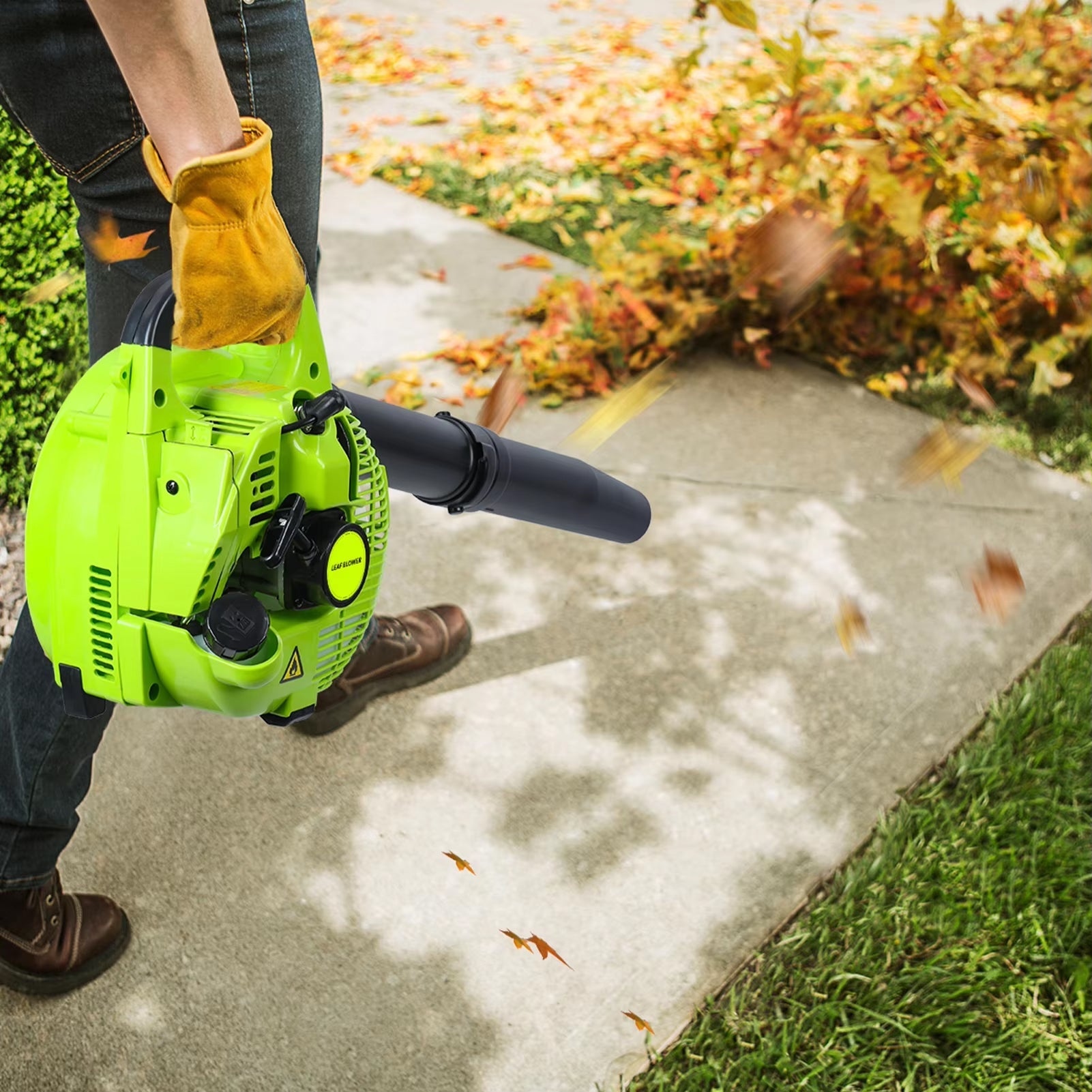 JetoTurb Gas Leaf Blower - 380CFM High-Volume Airflow, 180MPH Wind Speed, 2-Stroke Engine with Easy-Start