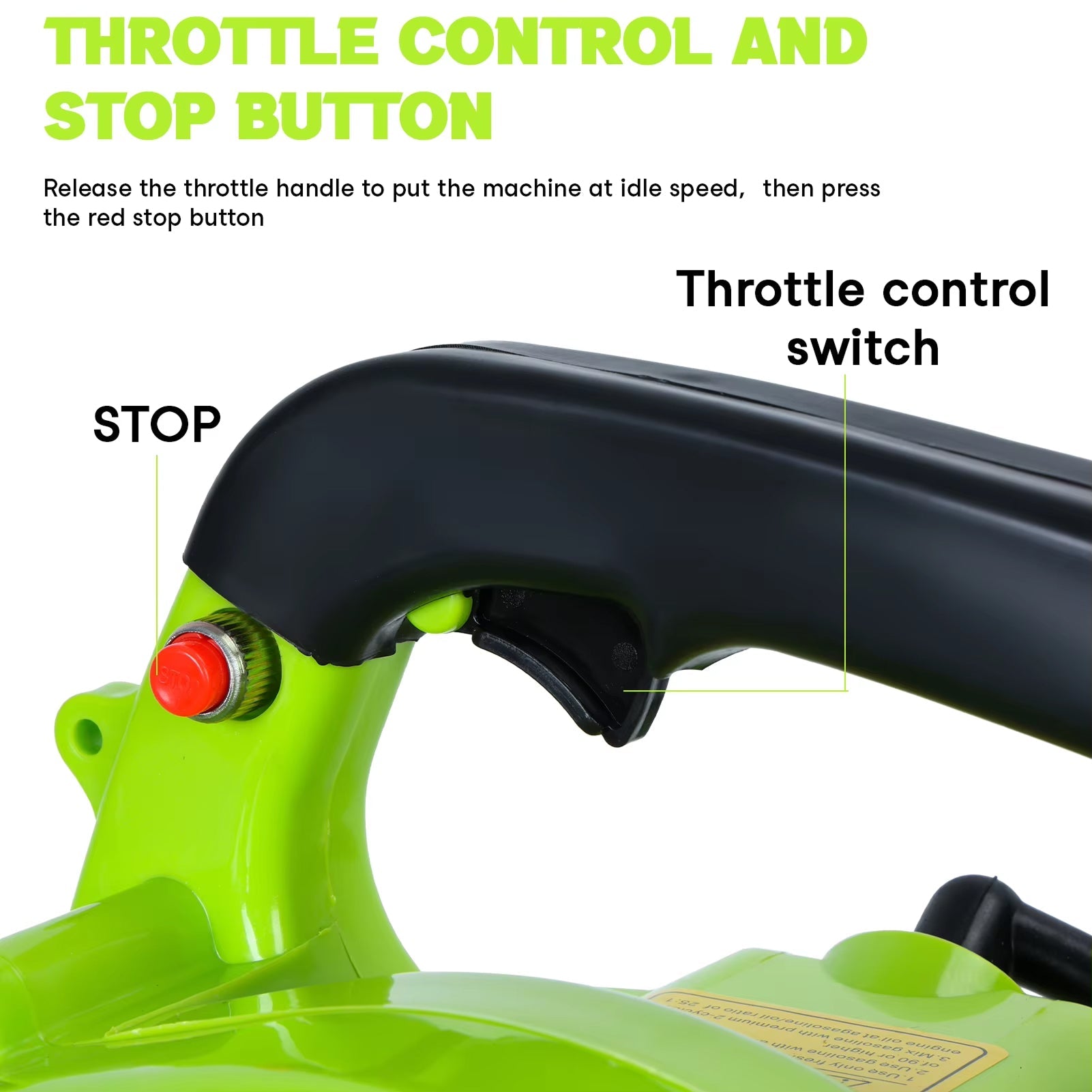 JetoTurb Gas Leaf Blower - 380CFM High-Volume Airflow, 180MPH Wind Speed, 2-Stroke Engine with Easy-Start