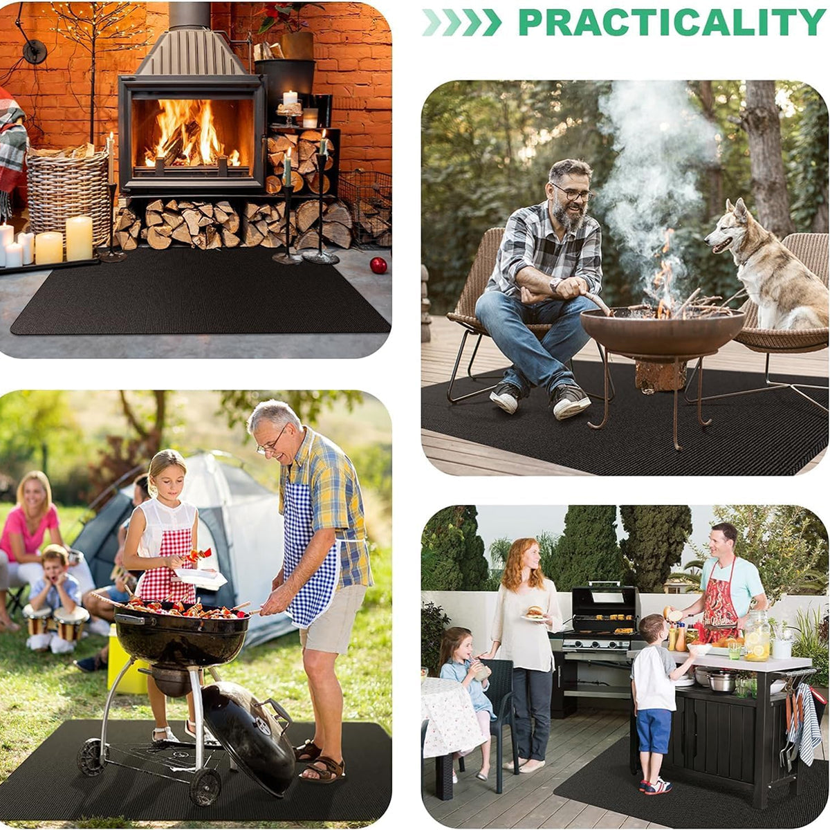 JoliBanix BBQ Grill Mat Extra Large Fireproof for Deck Protection