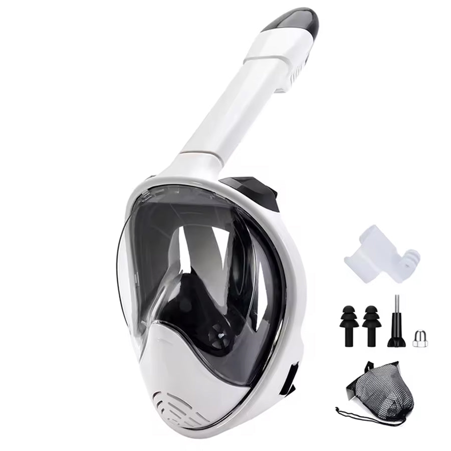JoyDesci Full Face Snorkel Mask with Dry Top Technology, Adjustable Camera Mount and Anti-Fog Panoramic View