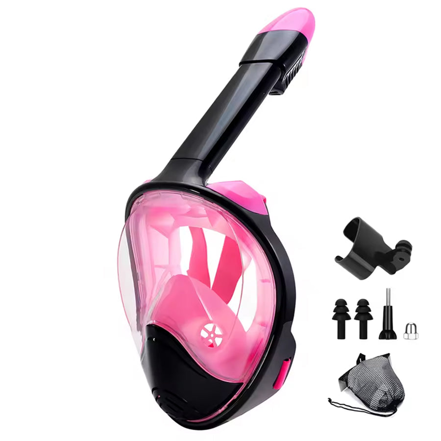 JoyDesci Full Face Snorkel Mask with Dry Top Technology, Adjustable Camera Mount and Anti-Fog Panoramic View