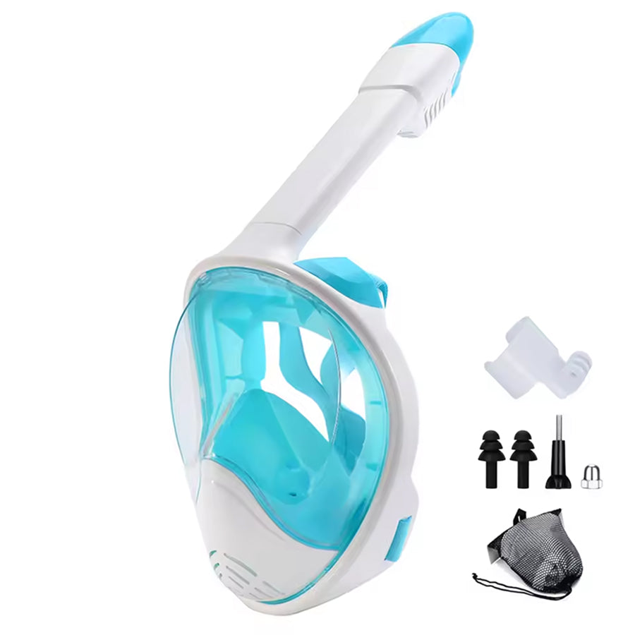 JoyDesci Full Face Snorkel Mask with Dry Top Technology, Adjustable Camera Mount and Anti-Fog Panoramic View