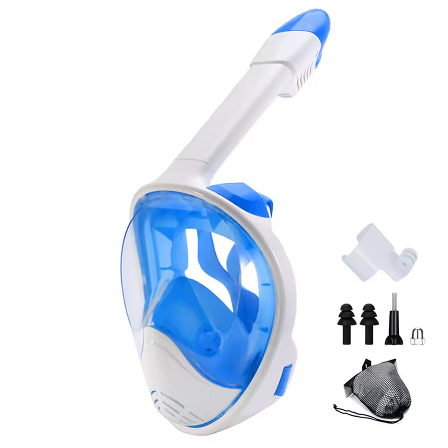 JoyDesci Full Face Snorkel Mask with Dry Top Technology, Adjustable Camera Mount and Anti-Fog Panoramic View