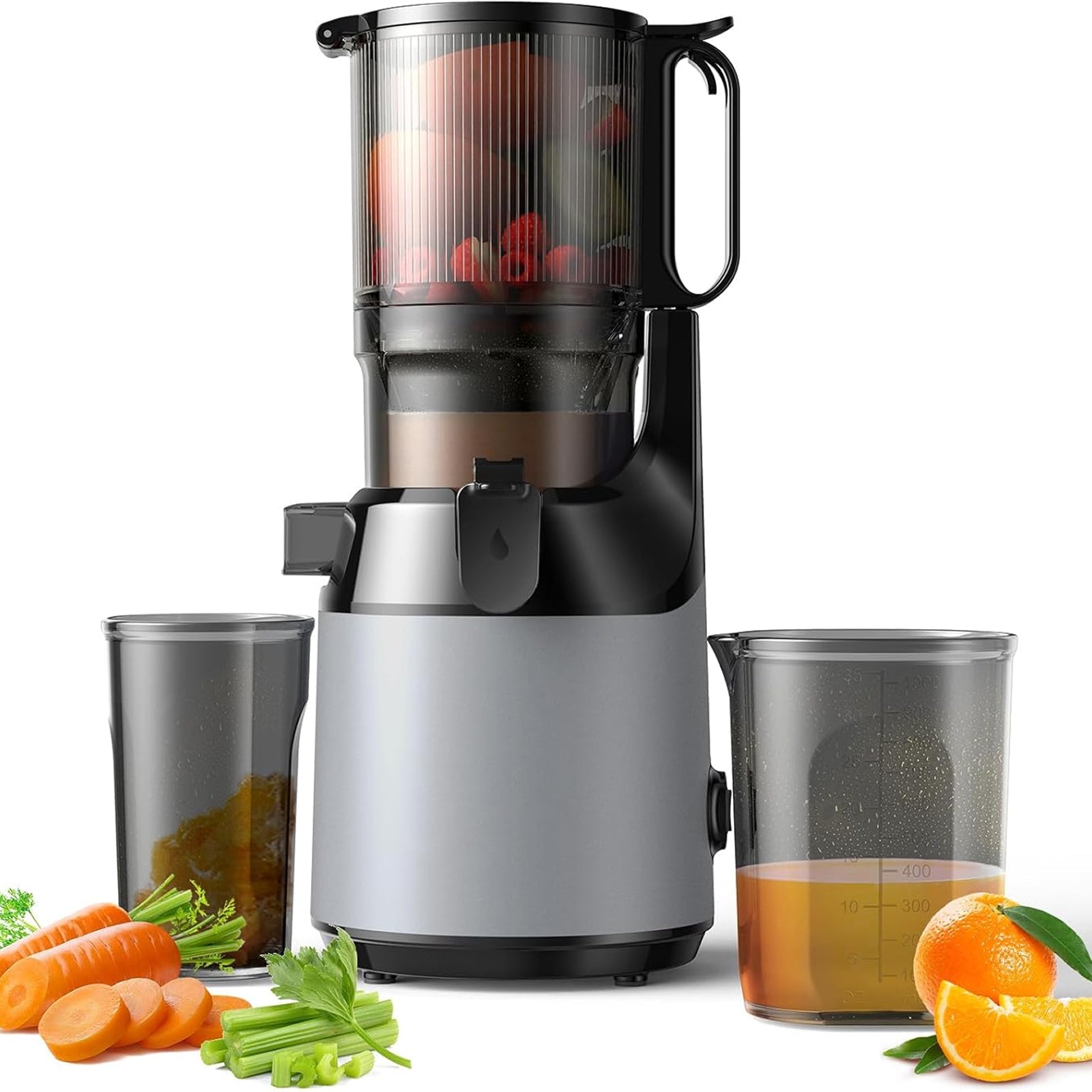 JoyDrinko 130mm Wide Chute Cold Press Juicer - 90% Juice Yield