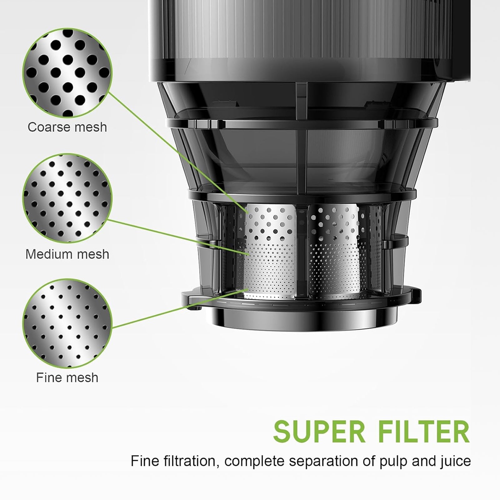 JoyDrinko 130mm Wide Chute Cold Press Juicer - 90% Juice Yield