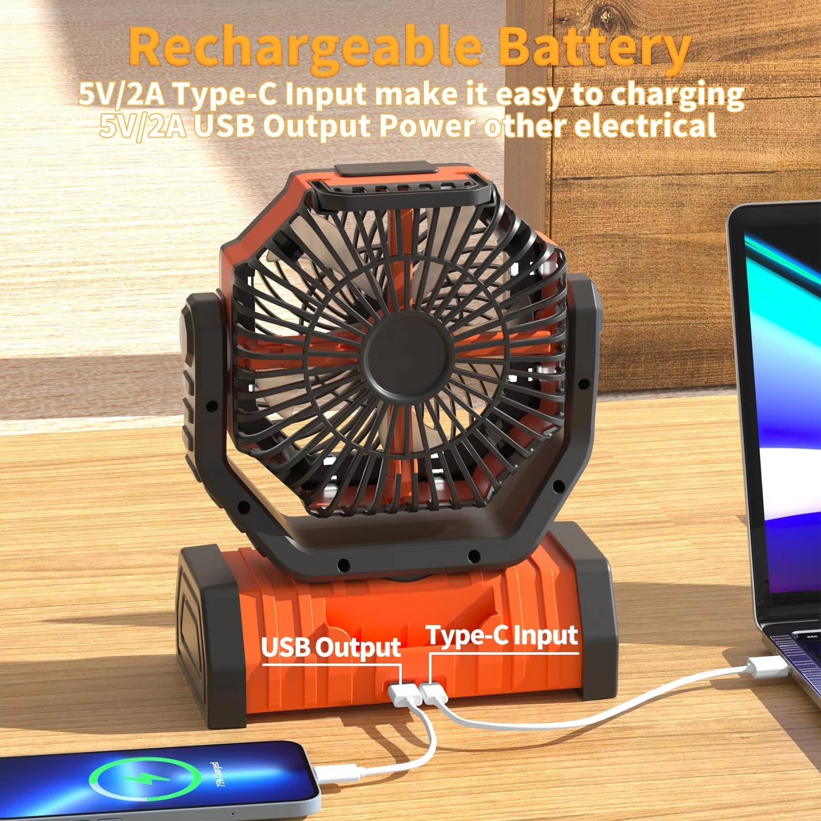 JoyWica Camping Fan 9000mAh Power Bank LED Lantern