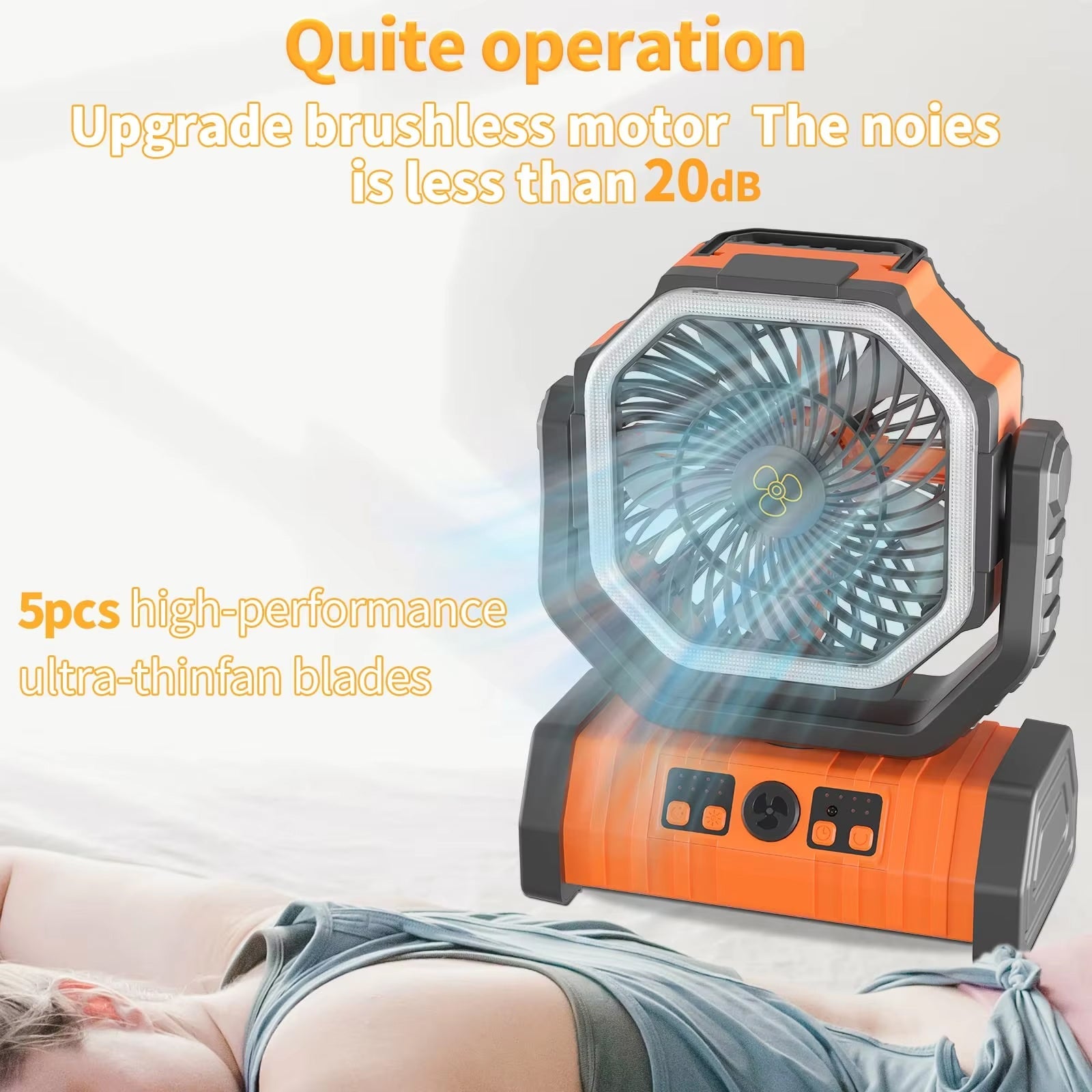 JoyWica Camping Fan 9000mAh Power Bank LED Lantern