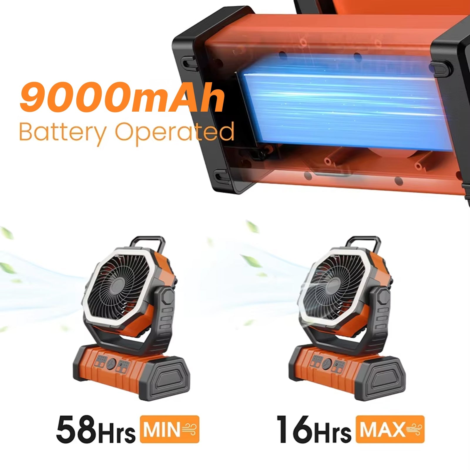 JoyWica Camping Fan 9000mAh Power Bank LED Lantern