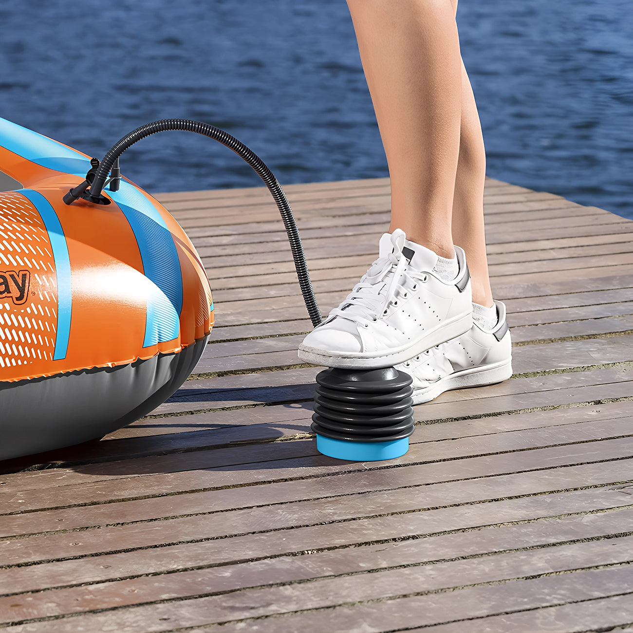KayixMax Inflatable Kayak Heavy-Duty PVC 8-Min Rapid Inflation with Pump and Paddles