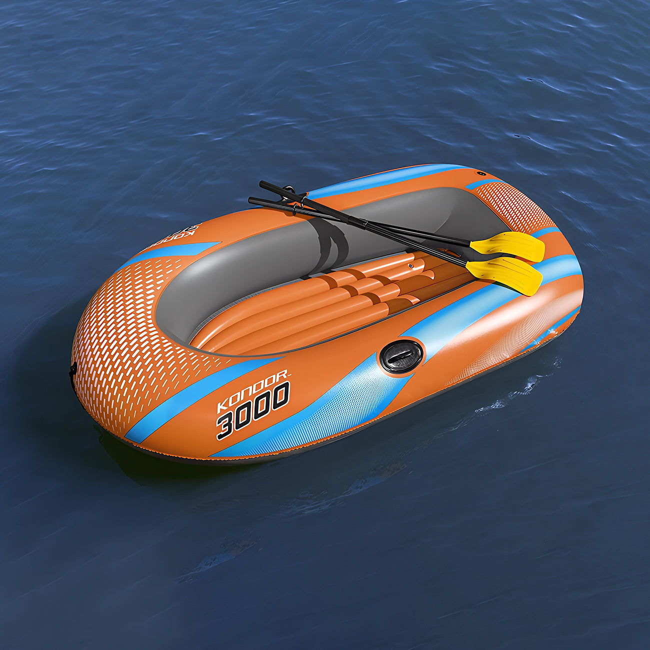 KayixMax Inflatable Kayak Heavy-Duty PVC 8-Min Rapid Inflation with Pump and Paddles