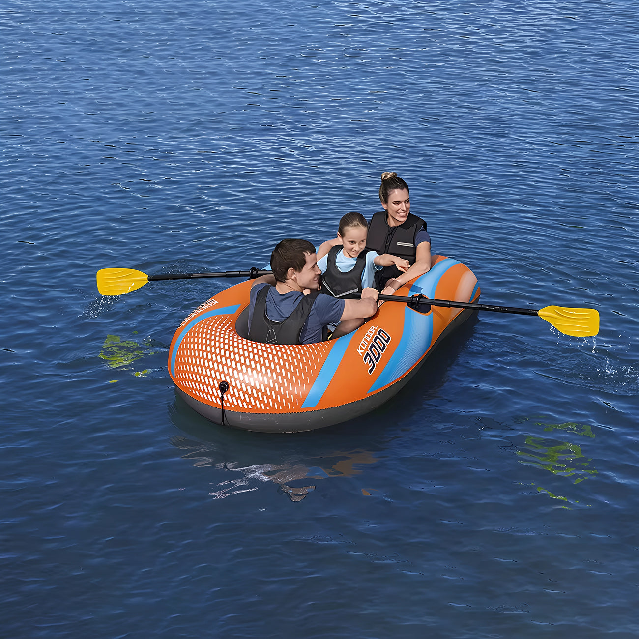 KayixMax Inflatable Kayak Heavy-Duty PVC 8-Min Rapid Inflation with Pump and Paddles