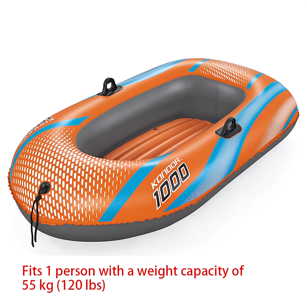 KayixMax Inflatable Kayak Heavy-Duty PVC 8-Min Rapid Inflation with Pump and Paddles