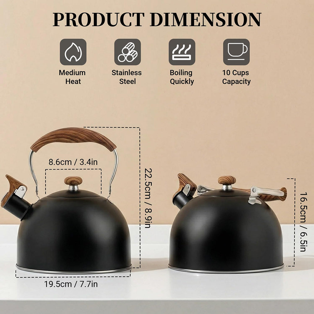 Kettlepis 2.5L Stainless Steel Whistling Stovetop Kettle