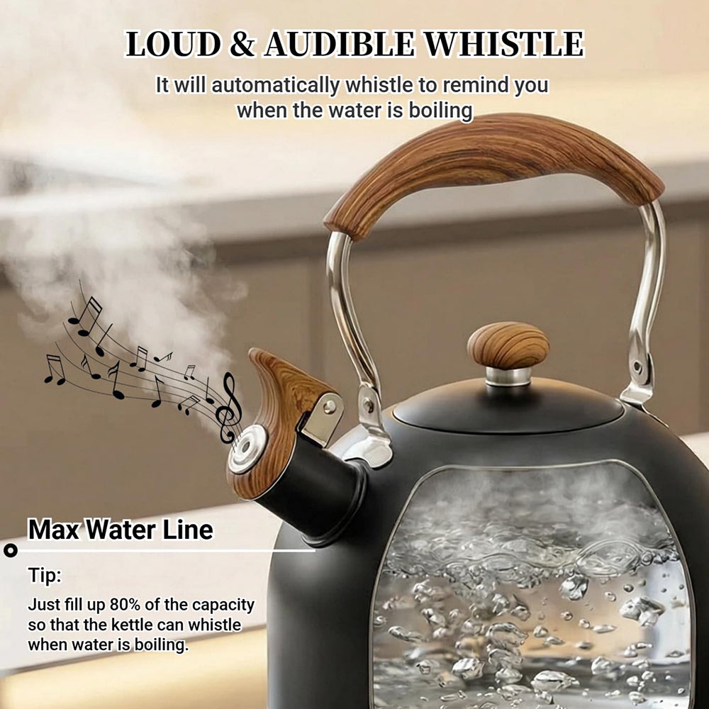 Kettlepis 2.5L Stainless Steel Whistling Stovetop Kettle