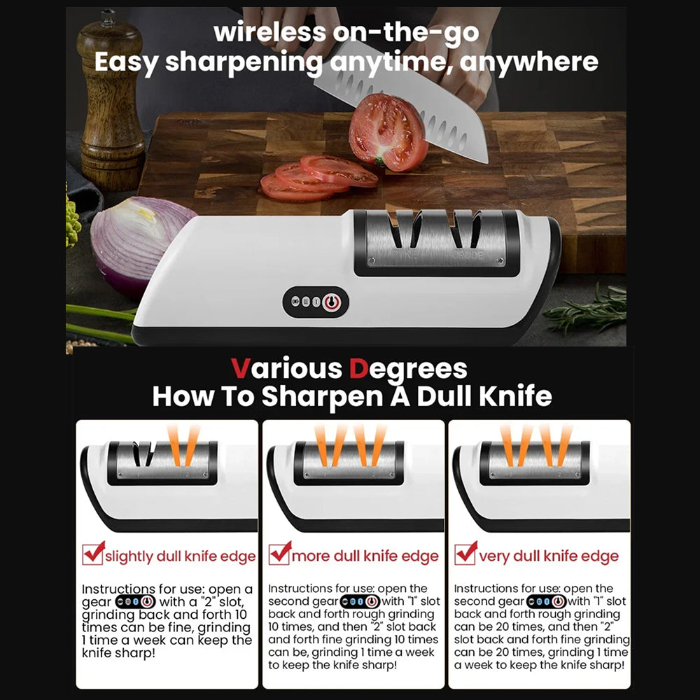KnifiMix Cordless Electric Knife Sharpener USB Rechargeable