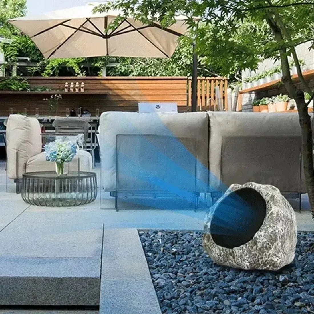 LarnClis Solar Powered Waterproof Rock Speaker