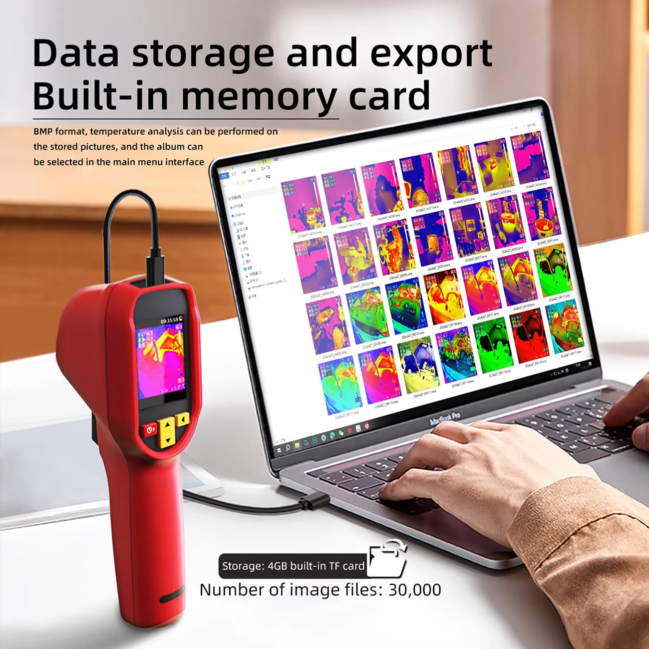 LensFlaro Thermal Imaging Camera 240x240 Resolution with -20°C to 550°C Range, 15 Color Modes and 4GB Storage