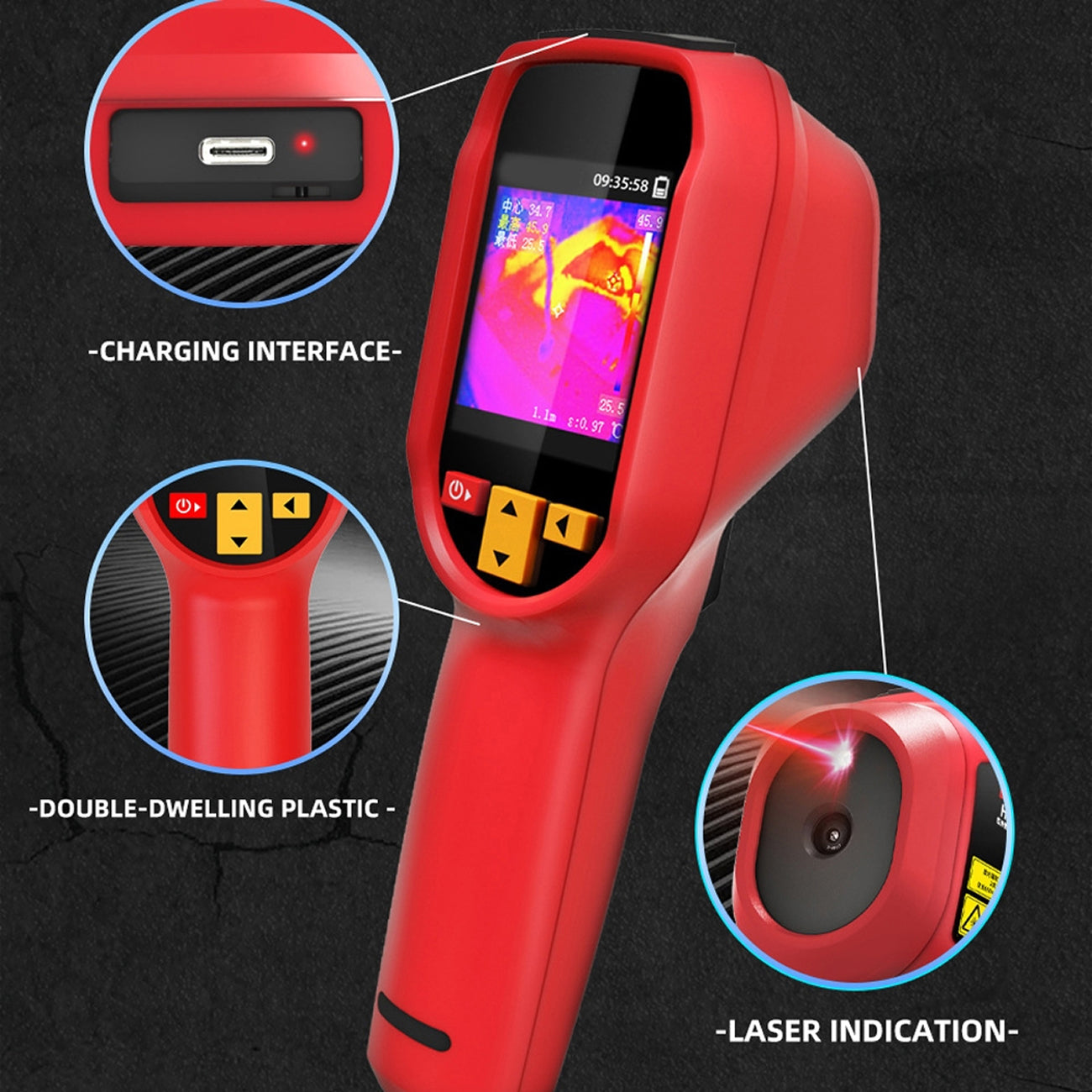 LensFlaro Thermal Imaging Camera 240x240 Resolution with -20°C to 550°C Range, 15 Color Modes and 4GB Storage