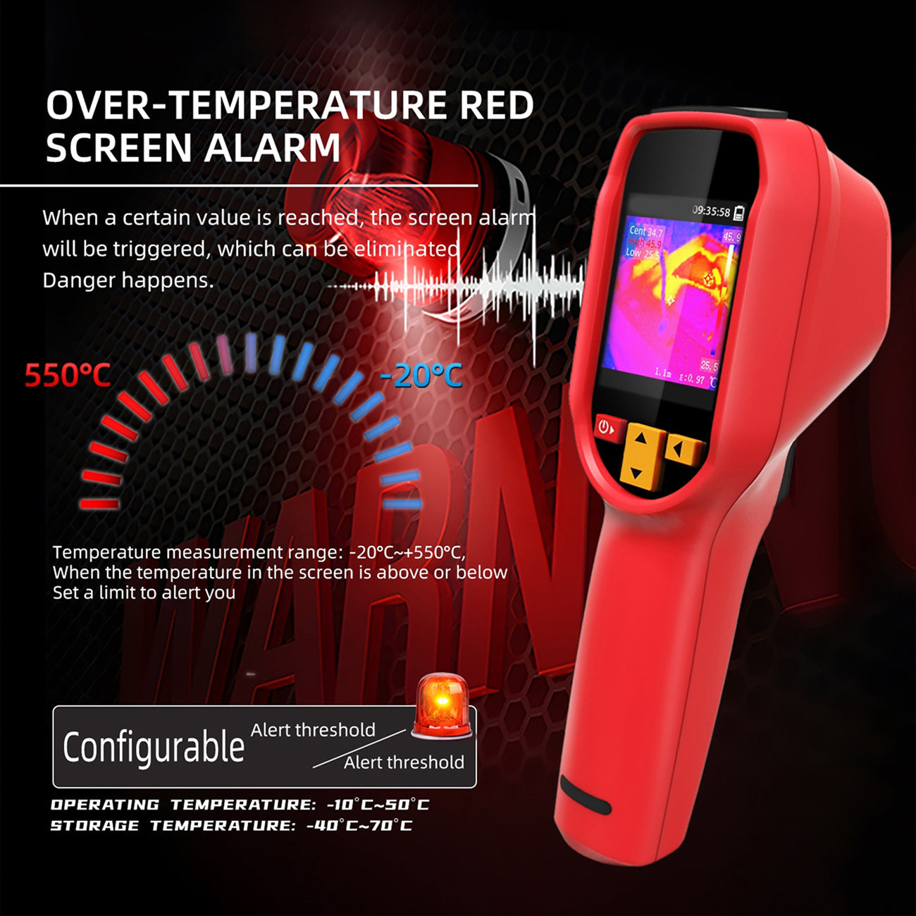 LensFlaro Thermal Imaging Camera 240x240 Resolution with -20°C to 550°C Range, 15 Color Modes and 4GB Storage