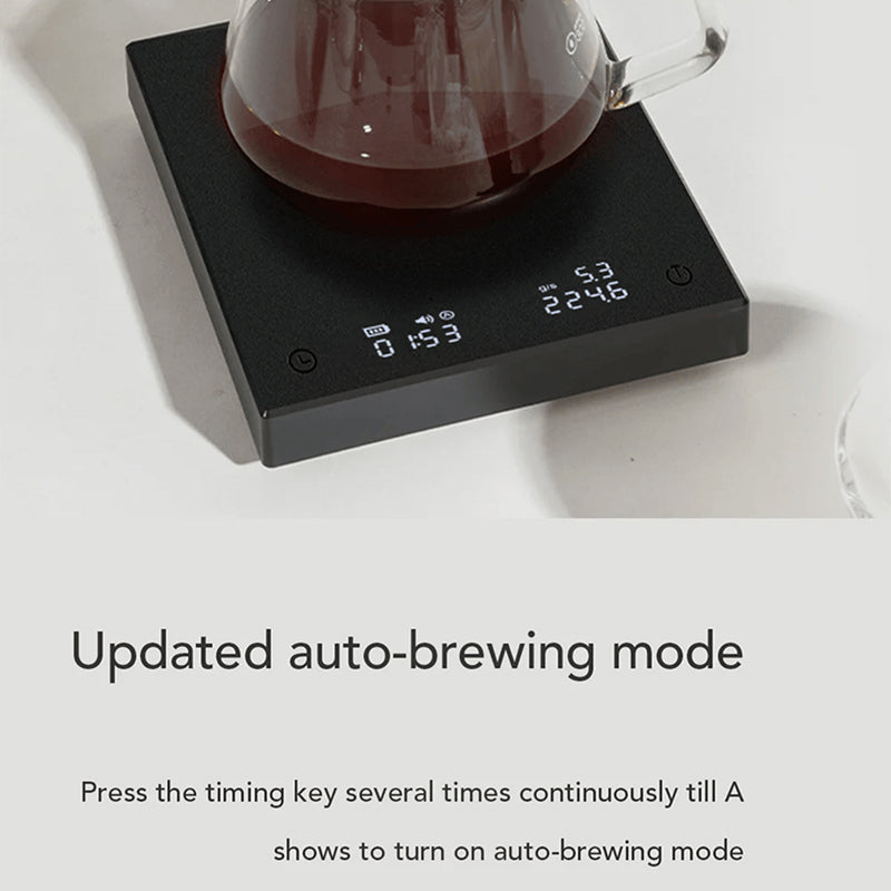 LiGramix Black Mirror Digital Coffee Scale with Timer