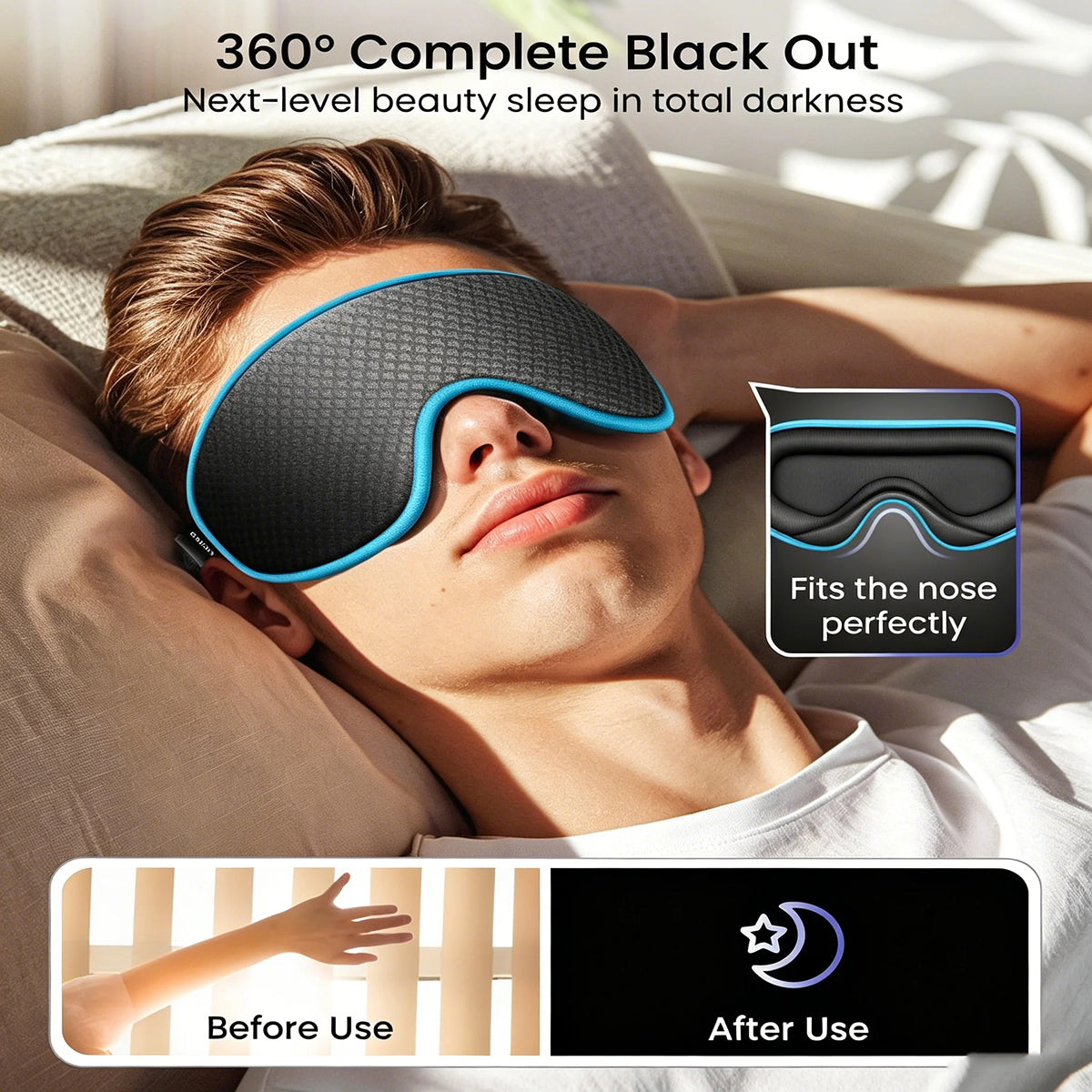LicoMixxi 3D Light Blocking Cooling Sleep Mask