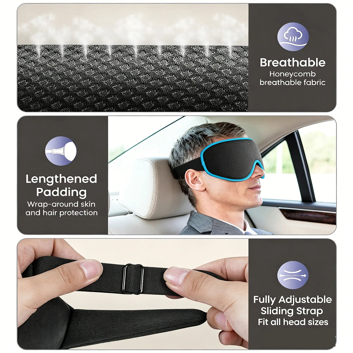 LicoMixxi 3D Light Blocking Cooling Sleep Mask