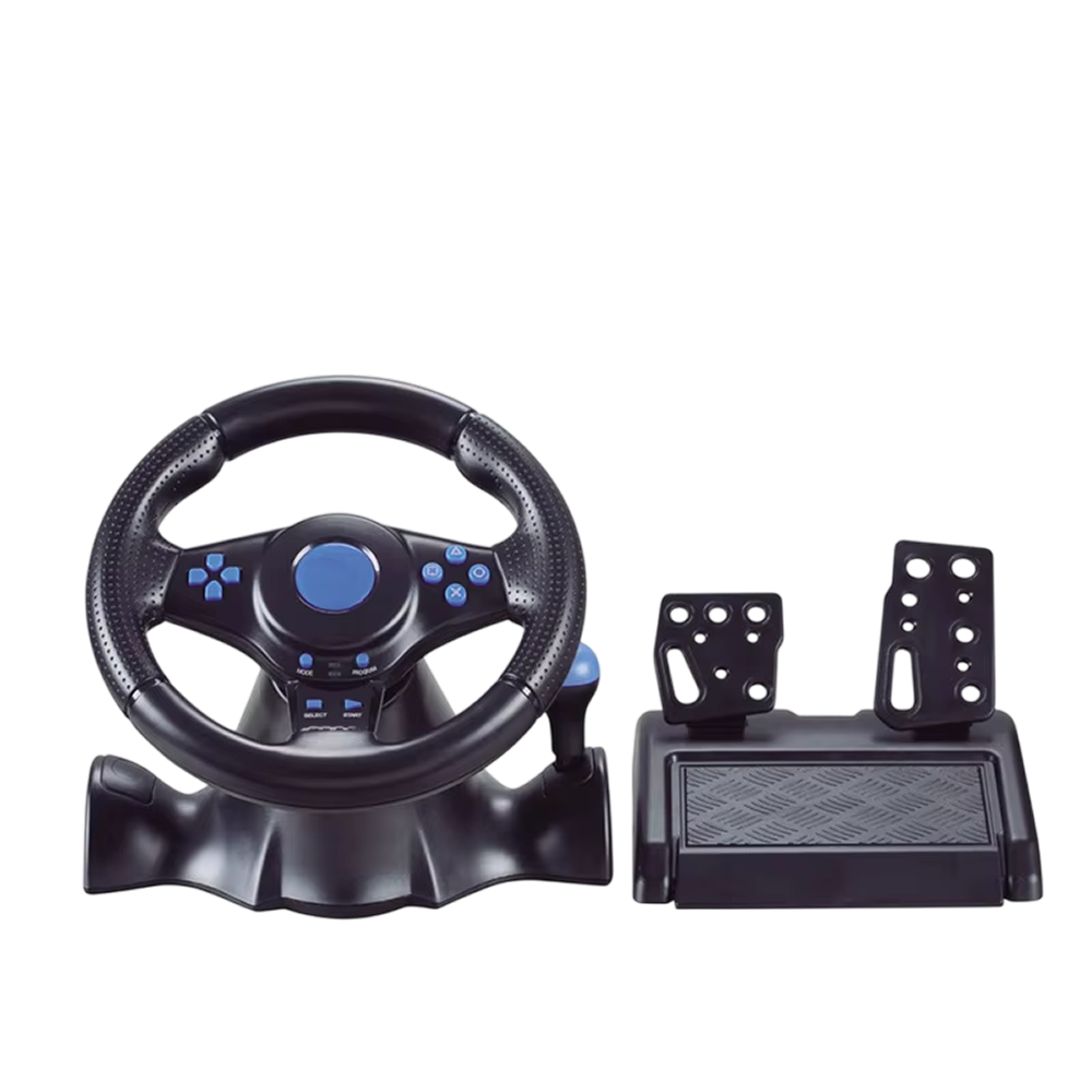 LiroSpio Gaming Steering Wheel 7-in-1 Universal Racing Wheel with Linear Pedals