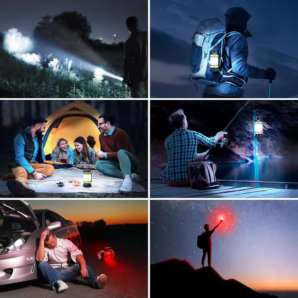 LiteCampi 1000-Lumen Ultra-Bright Camping Lantern 1000m Beam Range with Dual Modes and USB Rechargeable Battery