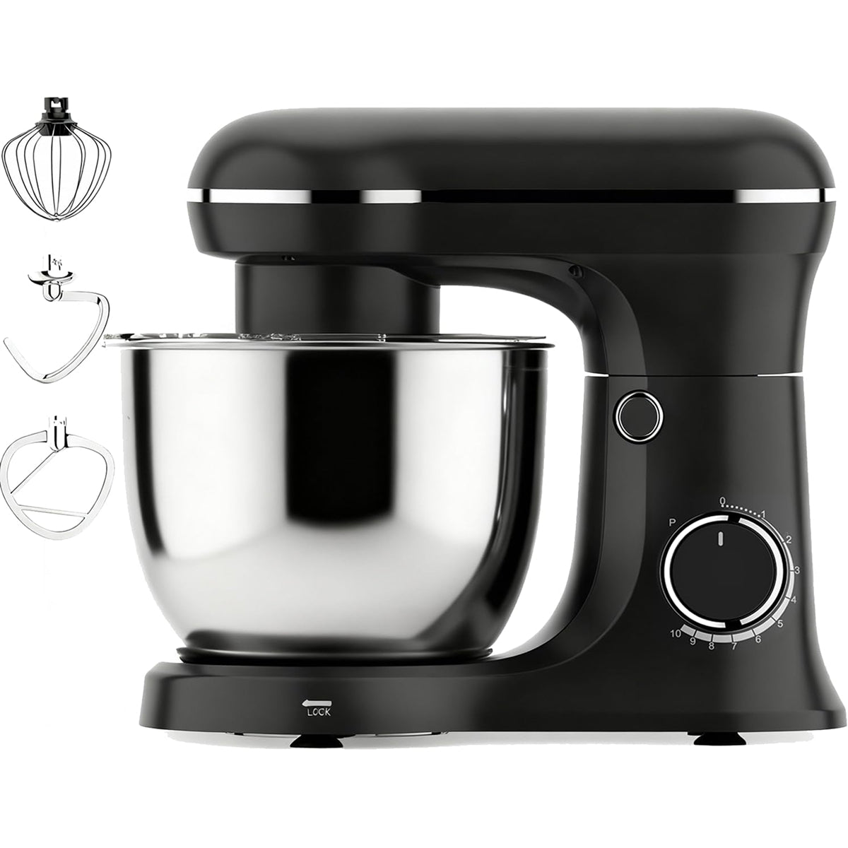 LoenVint 1500W Stand Mixer with 6QT Stainless Steel Bowl
