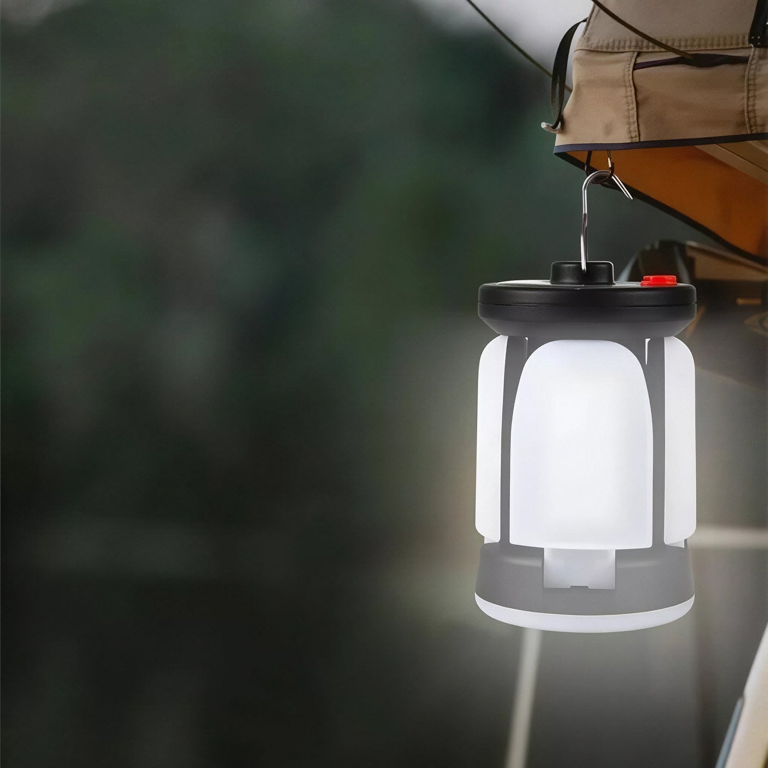 LomiFors Solar & USB Rechargeable Emergency Camping Lantern with Power Bank