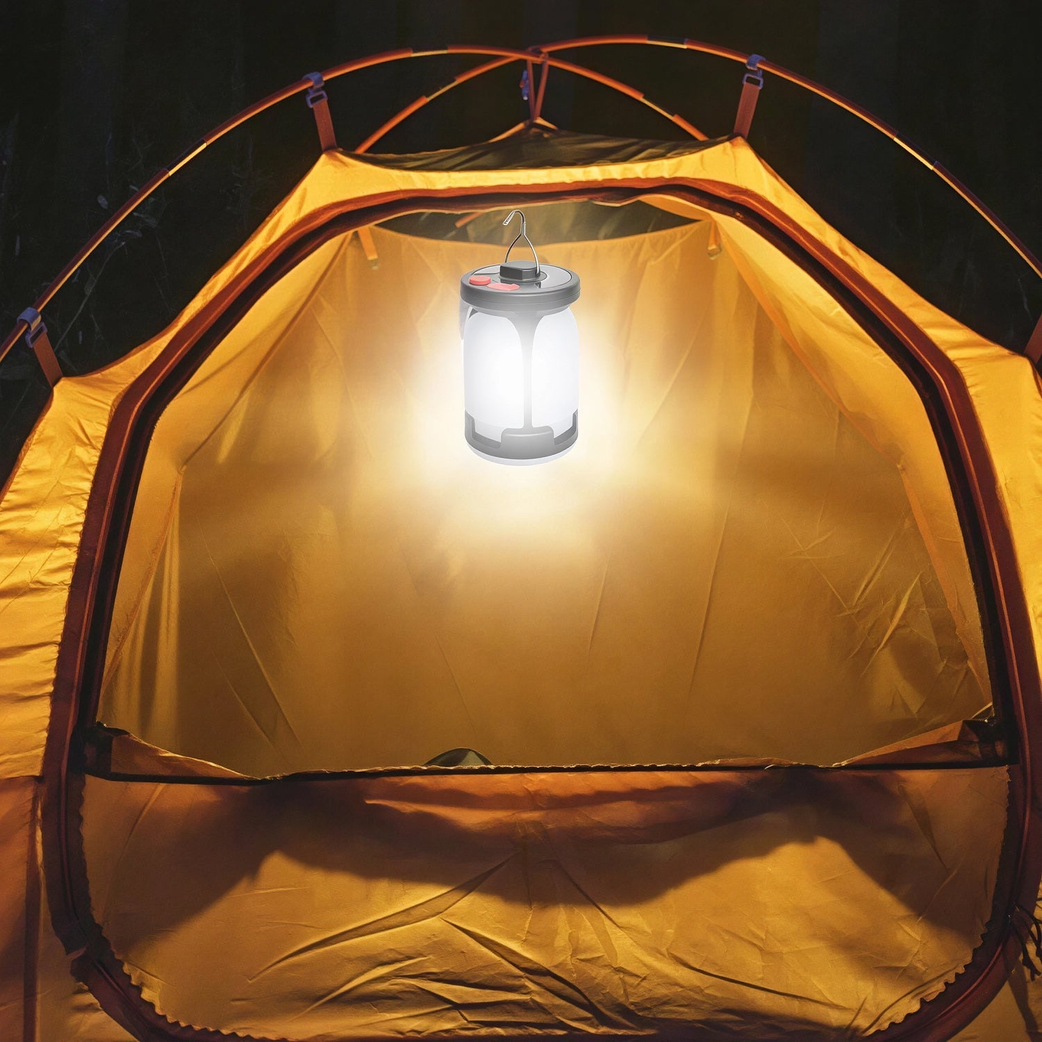 LomiFors Solar & USB Rechargeable Emergency Camping Lantern with Power Bank