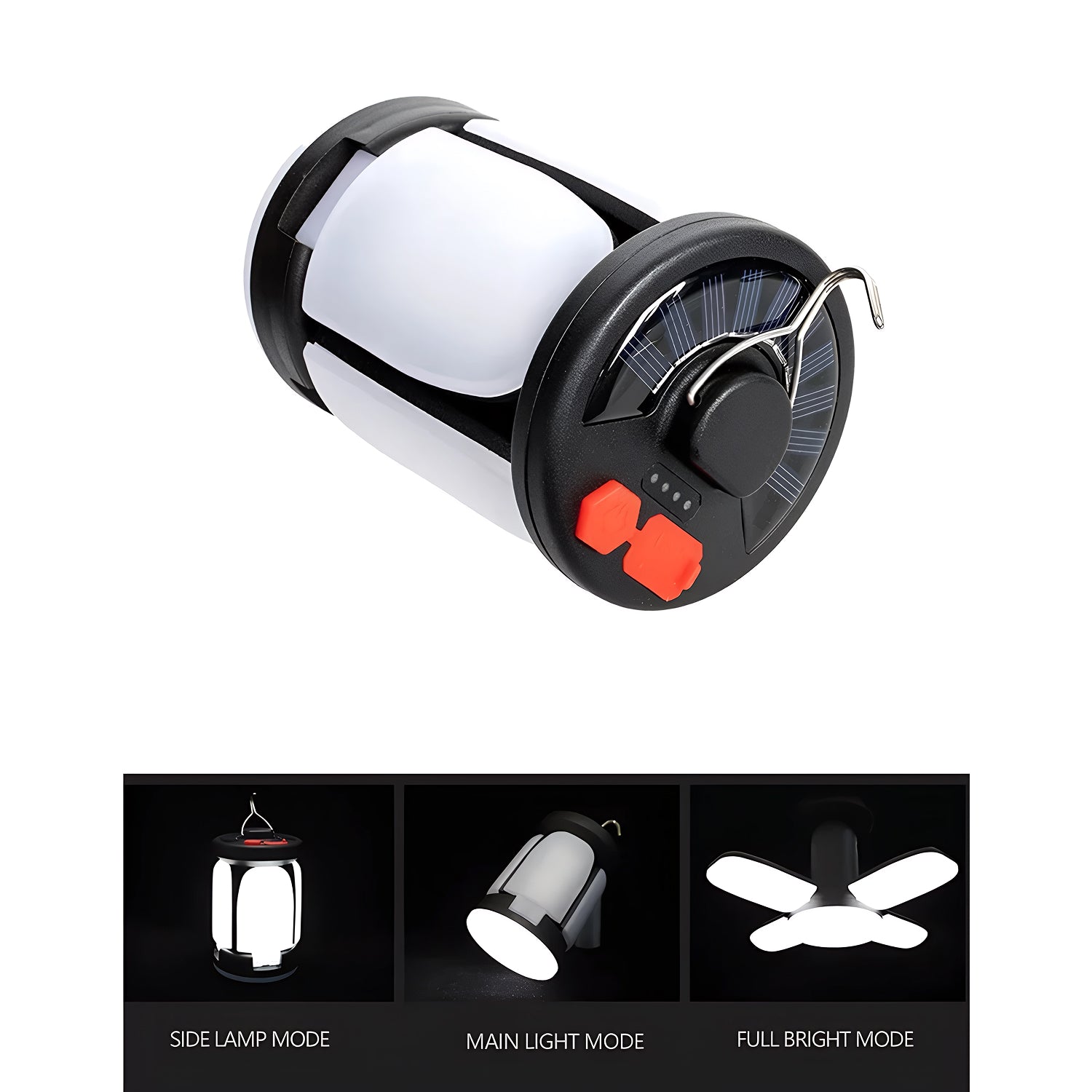 LomiFors Solar & USB Rechargeable Emergency Camping Lantern with Power Bank