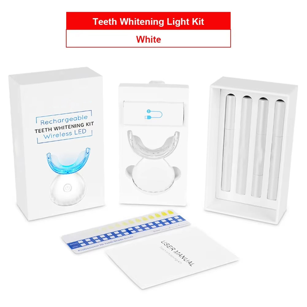 LumiMouni Professional LED Teeth Whitening Kit with 16 High-Power Bulbs, 35% Carbamide Peroxide and Wireless USB Rechargeable Base