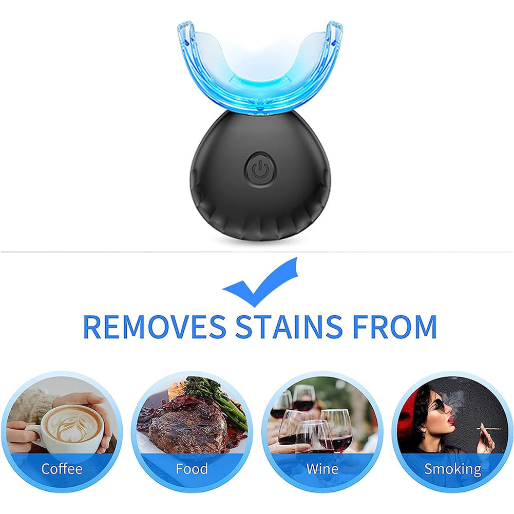 LumiMouni Professional LED Teeth Whitening Kit with 16 High-Power Bulbs, 35% Carbamide Peroxide and Wireless USB Rechargeable Base