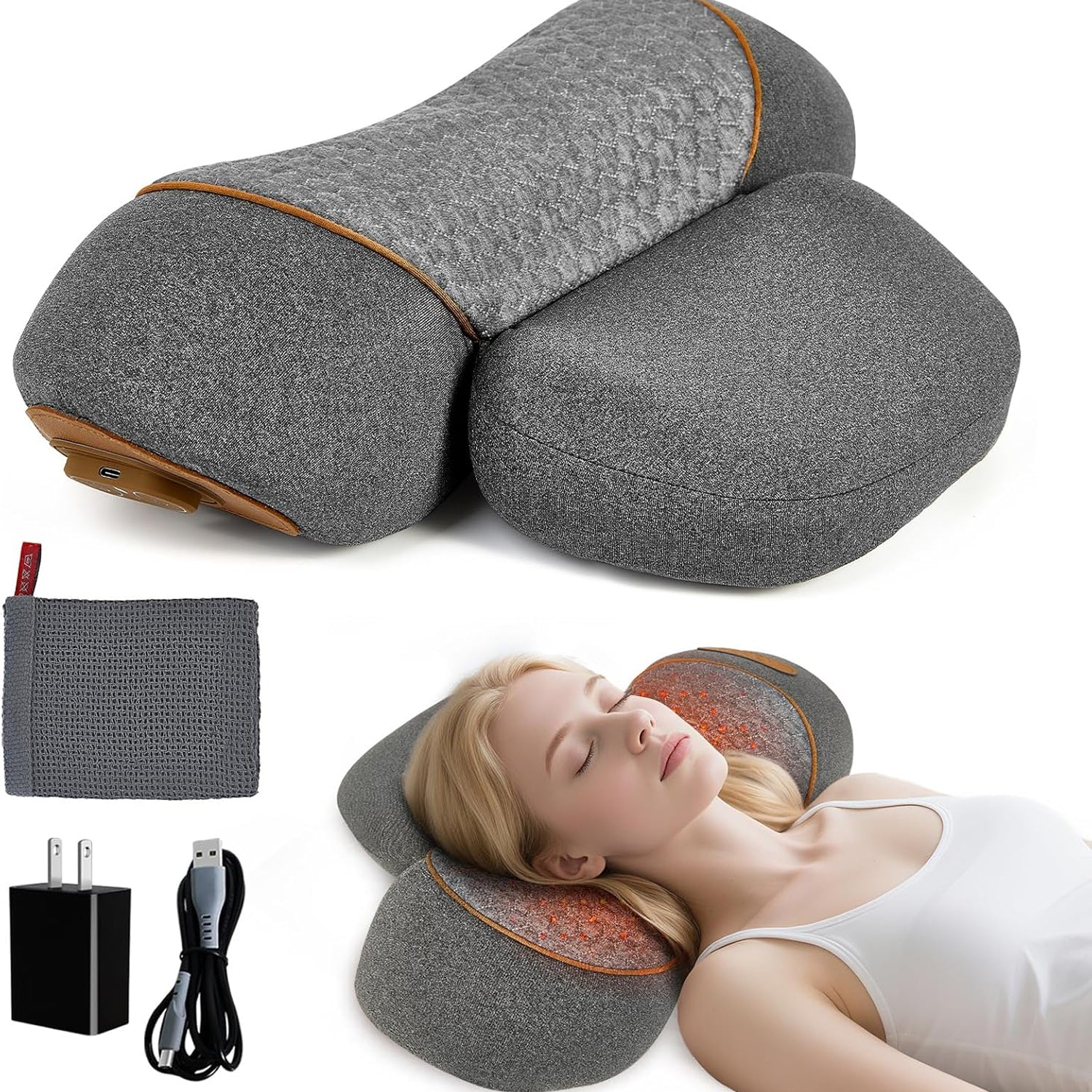 LupiSopix 3-in-1 Neck Massager Pillow for Posture Correction