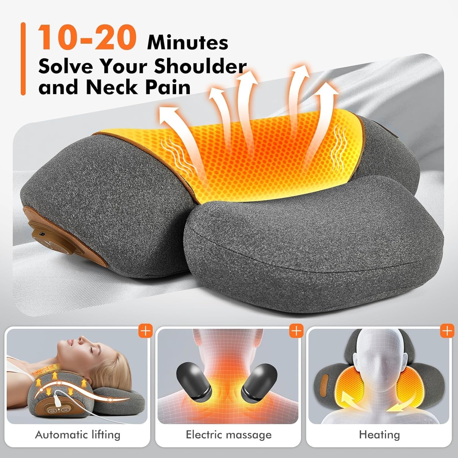 LupiSopix 3-in-1 Neck Massager Pillow for Posture Correction