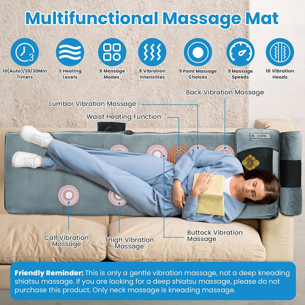 MajixLiva Full Body Massage Mat with Heat and Neck Kneading