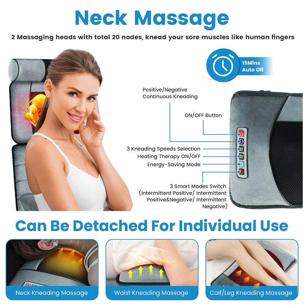 MajixLiva Full Body Massage Mat with Heat and Neck Kneading