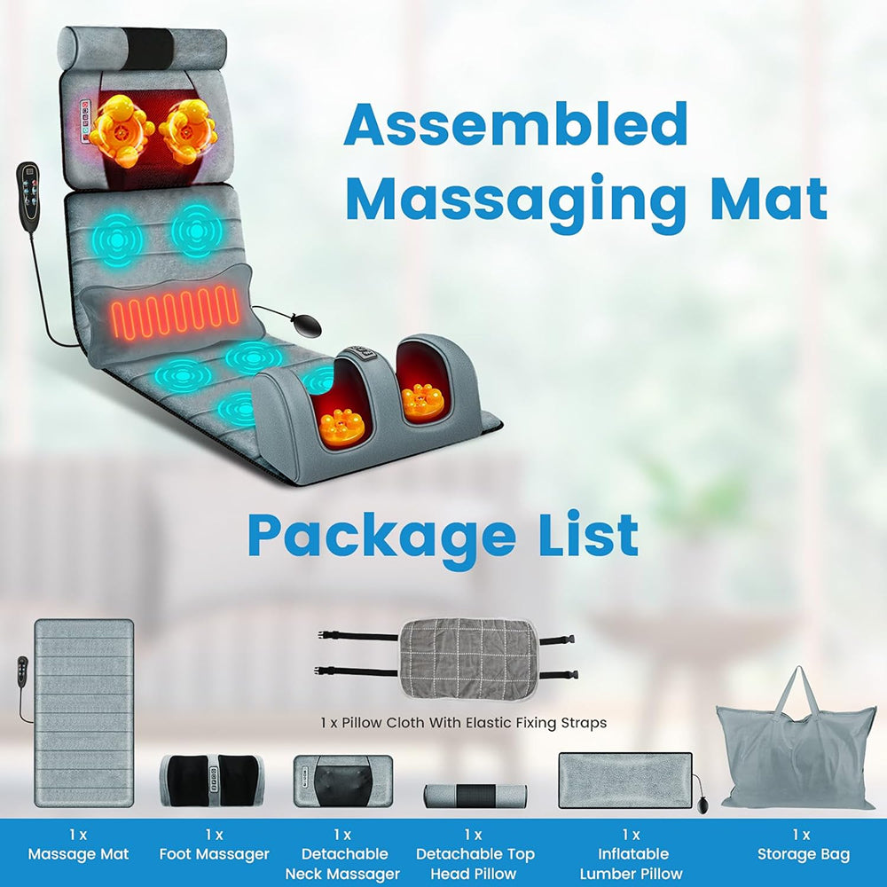 MajixLiva Full Body Massage Mat with Heat and Neck Kneading