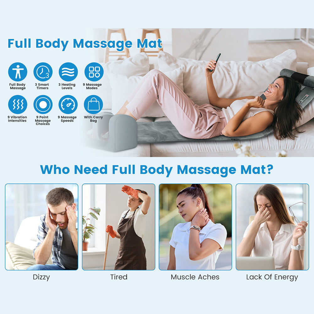MajixLiva Full Body Massage Mat with Heat and Neck Kneading