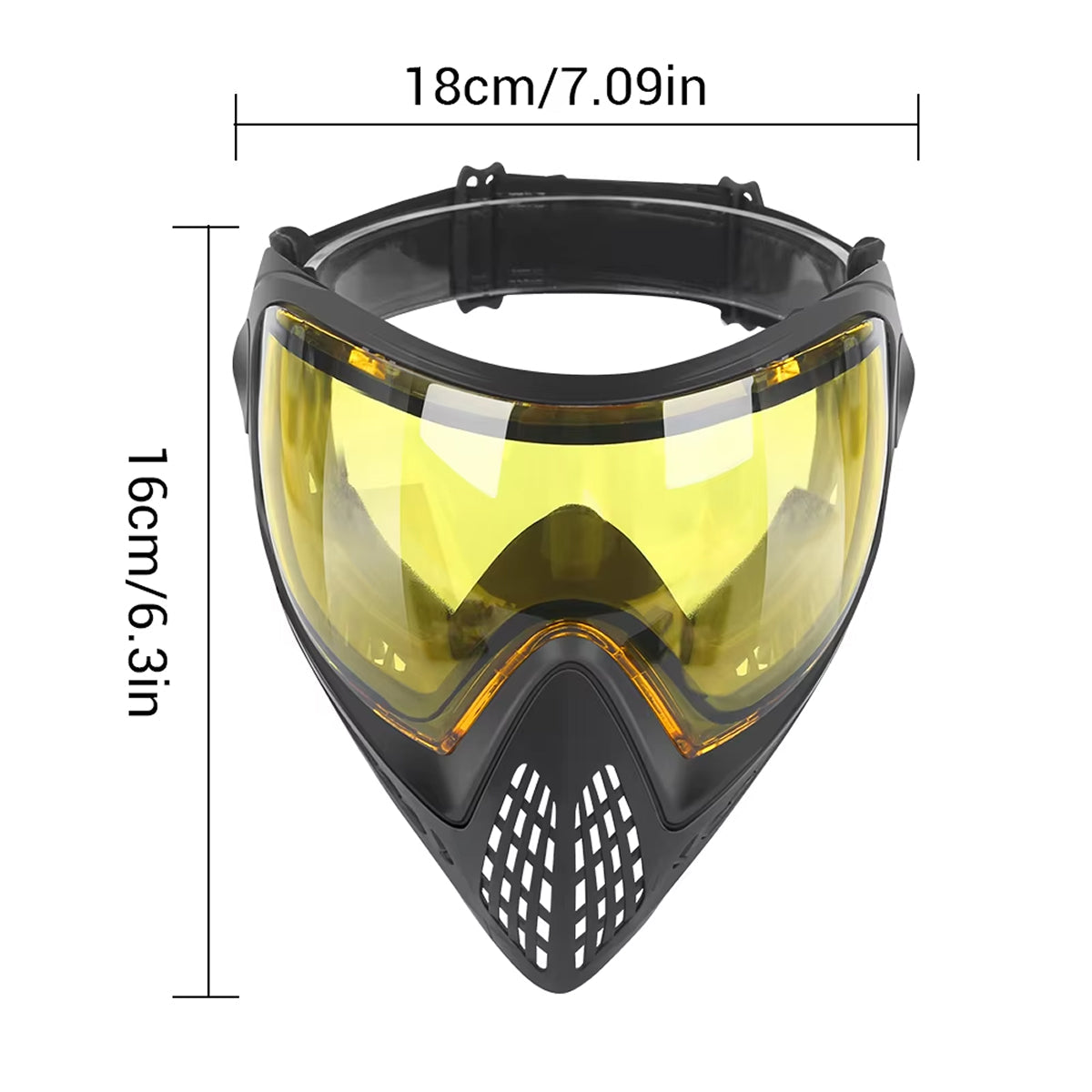 MaskiVax 150° Panoramic Airsoft Mask with 2.5mm Anti-Fog Lens, Soft Silicone Frame and High-Impact Neoprene Protection